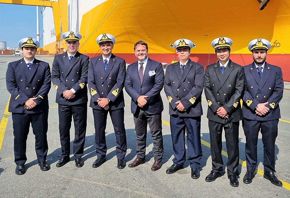 MV Great Antwerp Marcello Pica Marine Partners Monaco with deck and engine officers